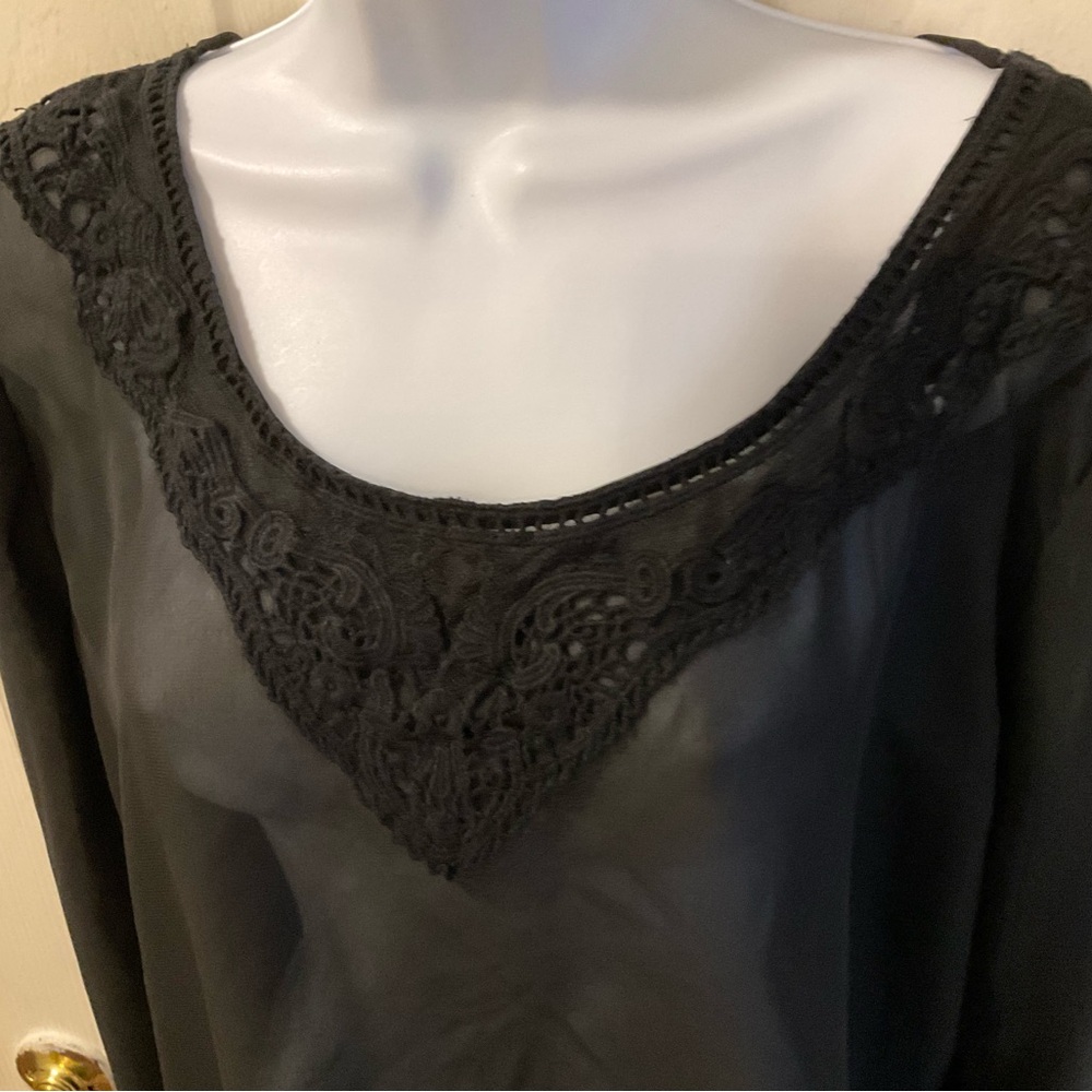 Spoiled Black Lace Detail Top